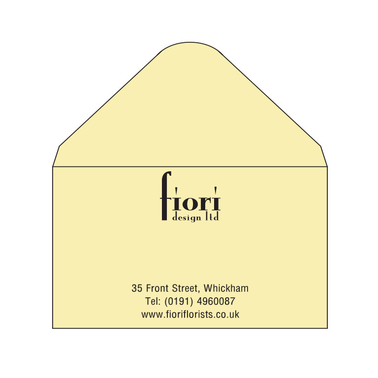 Cream Florist Envelopes Printed 1 Colour